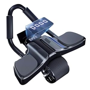 Ab Roller Wheel with Elbow Support Automatic Rebound Abdominal Wheel Dolly Core Strengthening Trainer Fitness Belly Training Ab Roller 2024 New with timer ABs Roller Wheel Core Exercise Equipment