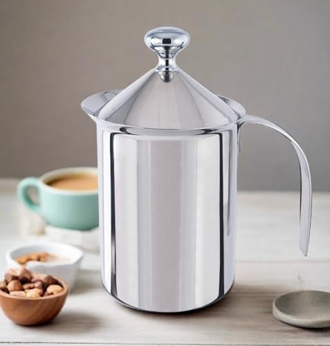 Cuisinox FRO-800F Polished Stainless Steel Hand Pump Cappuccino Milk Frother thumb #1