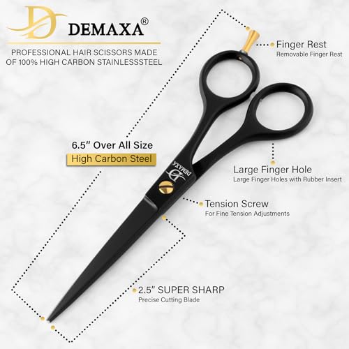 Demaxa Professional Hair Scissors 6.5 Inch - Premium High Carbon Stainless Steel Barber Salon Hair Shears For Haircut Scissors thumb #1