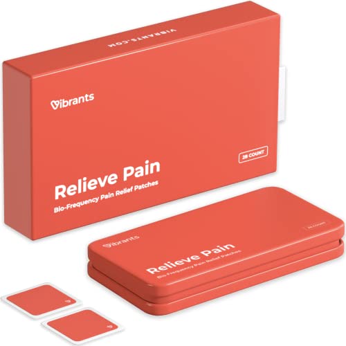 Vibrants Natural Pain Relief Patches - Bio-Frequency Pain Patch to Naturally Relieve Back Pain, Knee, Shoulder, Joint, Neck, Arthritis & Muscle Soreness - 28 Pain Patches