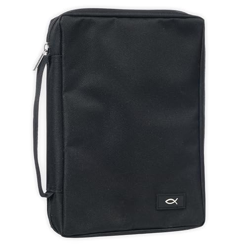 Image of Fish Fabric Medium Black Bible Cover