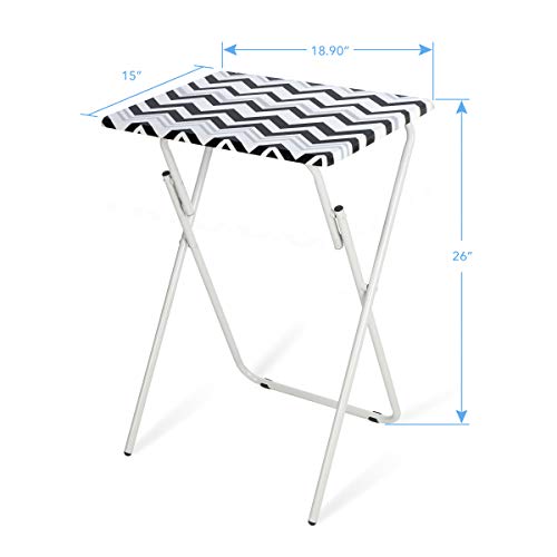 Atlantic Chevron Folding Tv Tray Tables, Sturdy Mdf/Laminated Top, Pn 21050102 – 2-Pack #TOP2