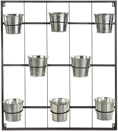 CASTLECREEK Galvanized Steel Herb Garden Wall Planter Succulent Plant Flower Pots Set of 8 Indoor/Outdoor Rustic Farmhouse Decor