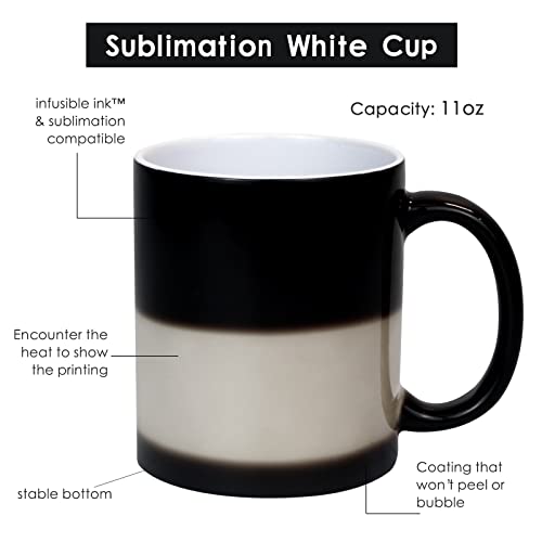 Maikesub 11Oz Color Changing Mugs Sublimation Ceramic Coffee Mugs Set Of 6 Mugs Porcelain Espresso Cupsmagic Mugs Diy For Coffee Soup Tea Milk Latte Hot Cocoa Etc #TOP3