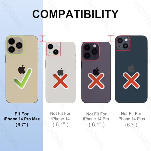 Image of HOOMIL Case for iPhone 14 Pro Max 6.7-Inch, Non-Yellowing, Drop Protection, Anti-Scratch Transparent Hard Back Phone Cover - Black Clear