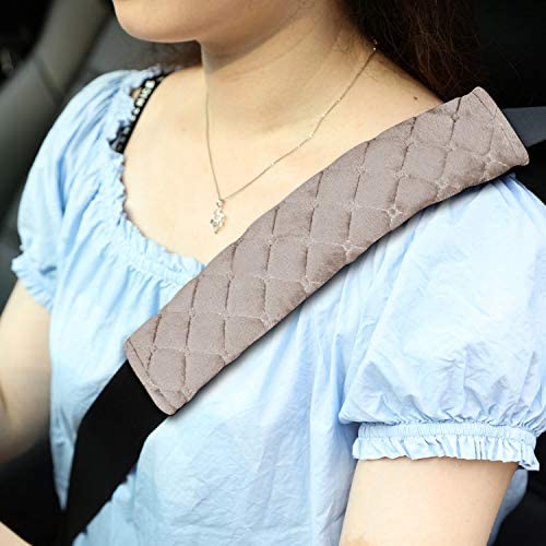 Tatuo 4 Pack Safe Belt Pads For Car Seatbelt Protector Soft Comfort Safe Belt Shoulder Strap Covers Harness Pads Helps Protect Your Neck And Shoulder (Khaki, 10.6 Inch) #TOP3
