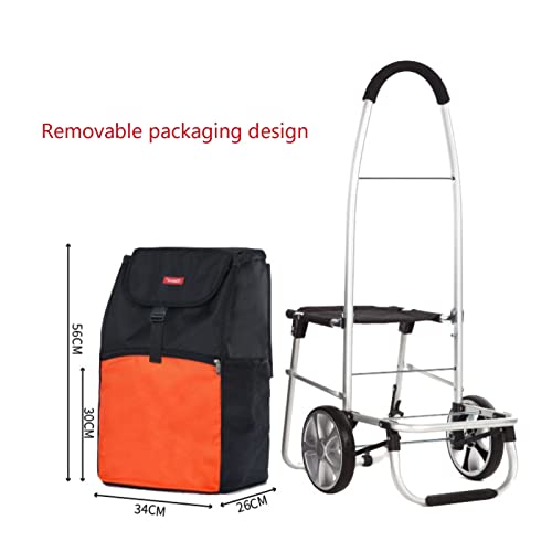 ASDFGHT Trolley Einkaufstrolley Ziehwagen Klappbar Zusammenklappbar Mit Sitz, Vergrößerte und Verdickte Aufblasbare Gummiräder, Abnehmbare 55Liter Tasche (Size : E) – Bild 8
