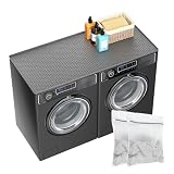 Dionikos 54' x 27.5' Silicone Washer Dryer Countertop Mat with 2 Laundry Bags – Non-Slip, Waterproof, Dustproof Cover for Laundry Room Organization & Surface Protection (Grey)