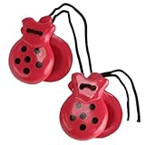 Home Universal® Castañuelas Flamencas Rojas con Lunares, Castañuelas Españolas para Baile de Flamenco,Sonido Tradicional, Fiestas de Sevilla (Lunar · Rosa Magenta con Punto Negro, 6.2X4.5CM)