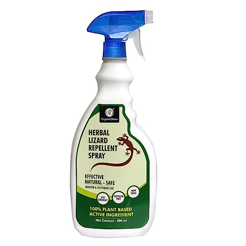 OrganicDews Herbal Lizard Repellent Spray (500 ml) - Powerful Repellent Formulation with Peppermint oil and other Essential oil - Ready to Use - 500 ml