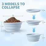 SLSON Collapsible Dog Bowl, 2Pack Macaron Color Pet Travel Bowls Silicone Foldable Water Feeder Dish for Small to Large Dogs Cat Walking Hiking Camping (Macaron Blue and Light Grey, Small) - Image 5