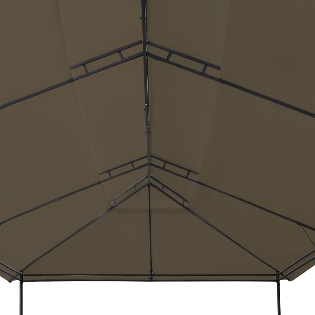 vidaXL Gazebo, Canopy Tent with Double Roof, Patio Pavilion with Steel Frame, Wedding Marquee Party Tent for Garden Backyard Beach, Taupe