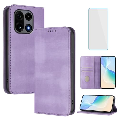 OUEAYIEN Funda para teléfono OnePlus 15 5G con protector de pantalla, bloqueo RFID, a prueba de golpes, de piel, con ranura para tarjetas, funda vintage para One Plus 15 PlusOne 15 1Plus15, color