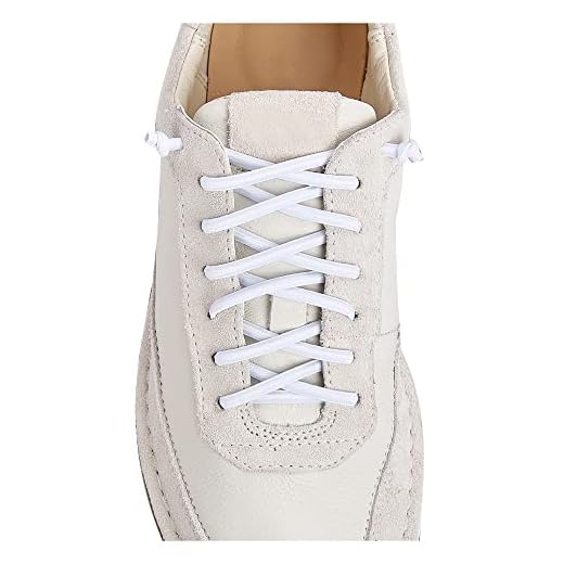 VEILLEONG 2 Pair Elastic No Tie Shoe Laces Tieless Shoelaces for Sneakers Shoes , One Size Fits All for Kids and Adults White
