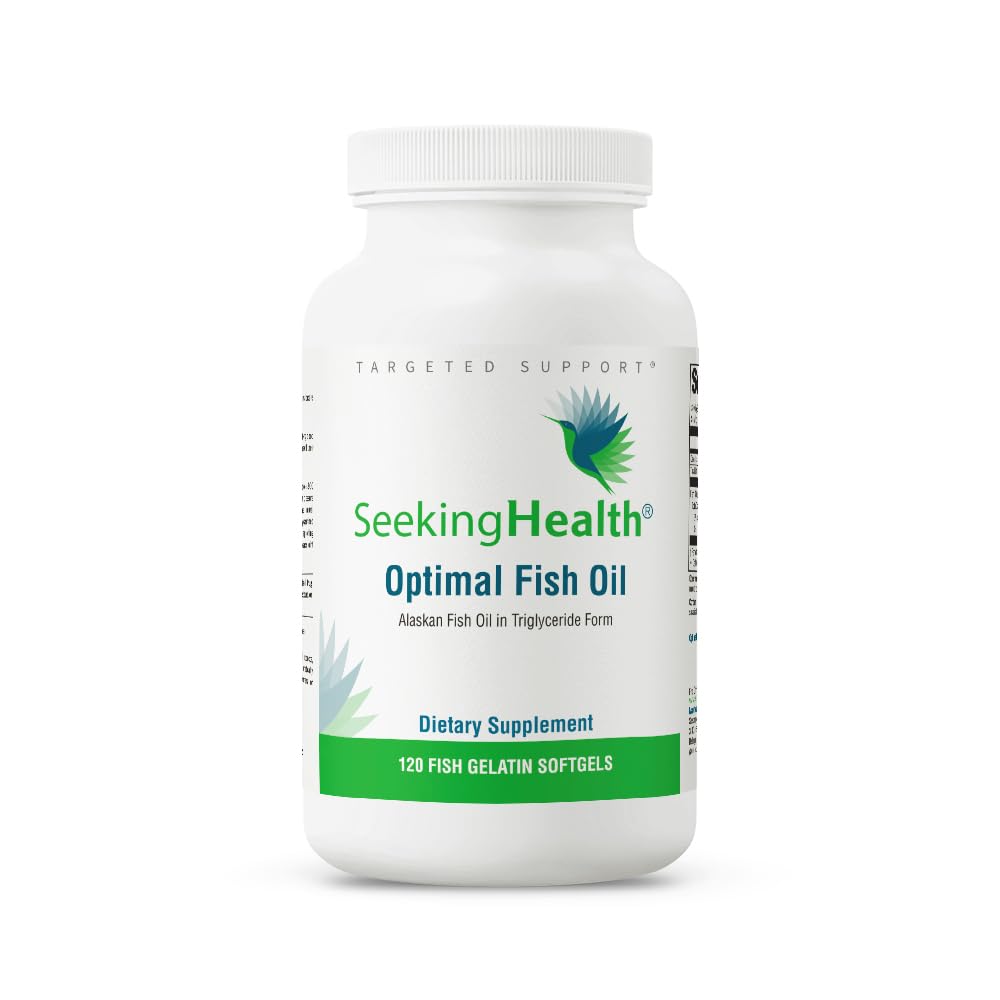 SEEKING HEALTH Capsule Molli di Olio di Pesce Ottimali – Olio di Pesce Omega 3 Acidi Grassi EPA DHA – Capsule di Olio di Pesce Ad Alta Concentrazione – Integratori Nutrizionali Omega-3 – 120 Softgels