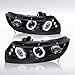 Autozensation For Honda Civic 2Dr Coupe Black LED Halo Projector Headlights