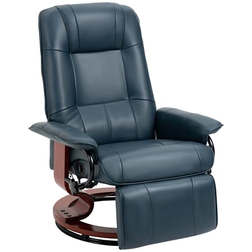 Sillón manual plegable de cuero sintético azul miniatura 3