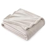 Bedsure Fleece Throw Blanket for Bed - Soft Cosy Fluffy Blankets for Sofa, Warm Double Throws for Audlts, Decor Gifts for Women and Men,Beige, 150x200 cm
