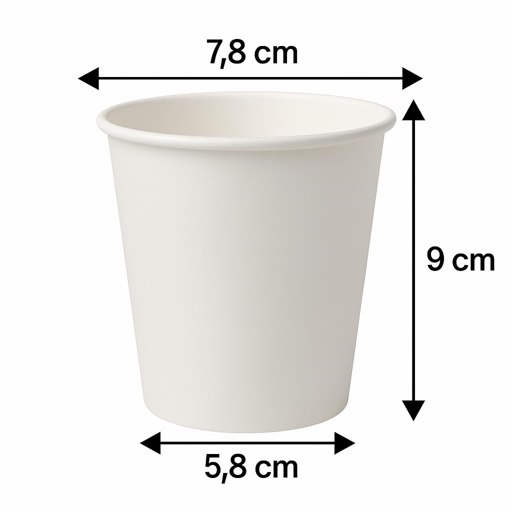 Terryshop74 1000 bicchieri in carta biodegradabile XXXL 300 ml per bevande Fredde Calde The e Cappuccino Birra (1000 bianchi, 1000, unità)