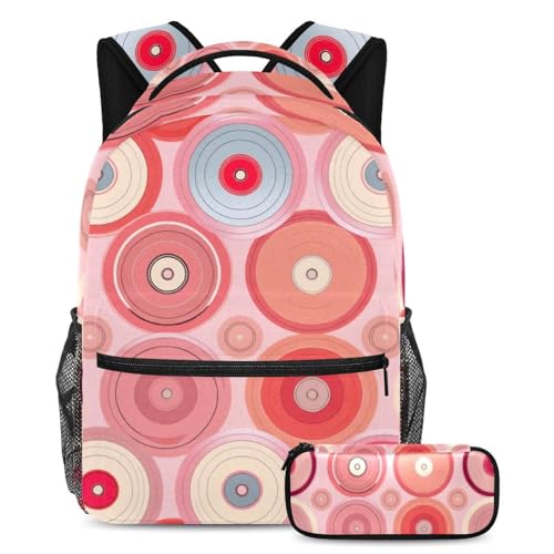 Sac à dos multicolore et sa trousse assortie pour le collège et le lycée