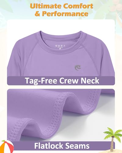 Image of Boys UPF 50+ Swim Shirt Long Sleeve, 1 or 2 Pack Rash Guard Tops