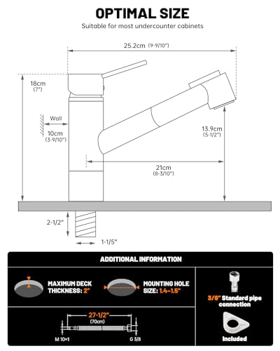 Wasserhahn Küche Ausziehbar, APPASO Küchenarmatur Hochdruck mit Brause, Mischbatterie Küche mit 2 Strahlarten, Spültischarmatur Küche 120° Drehbar, Bleifrei/Nickelfrei [Patentschutz] Gebürstet