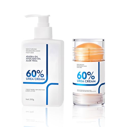 SUJEBKC Urea Bodylotion & Fußcreme Mit 60% Urea Plus 2% Salicylsäure,Harnstoff-Creme Hautfeuchtigkeitsset,Maximale Stärke Für Hand,Fuß Und Körperpflege