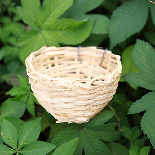 Petphindu Bird Nest, Bamboo Woven Bird's Nest Decorative Birdhouse, Hand Woven Birdhouses For Parakeets, Love Birds And Canary, Bird Hideaway From Predators Hanging Bird House Natural Bird Hut Birds #TOP5