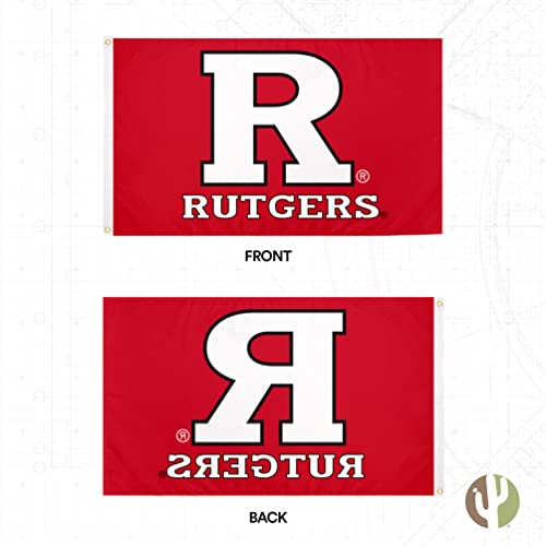 Desert Cactus Rutgers R Flag - 3 x 5 Feet Knights Banner, Indoor/Outdoor Durable Fabric, 100% Polyester Design (Style 2) by Desert Cactus - Used condition - Image 2