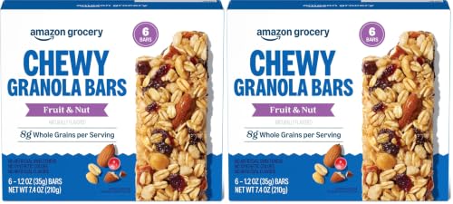 Amazon Grocery, Fruit & Nut Chewy Granola Bars, 7.4 Oz, 6 Ct (Pack of 2) - image 1