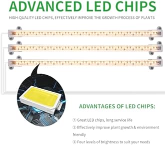 LED Grow Light Strips, Full Spectrum Plant Growing Lights for Indoor Plants 3500K, 144 LEDs Plant Lamp with 3/9/12H Timer, 10 Dimmable Levels, 3 Head 13 Inches