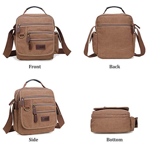 Canvas Shoulder Bag Small Messenger Crossbody Bag Work Bag Vintage Multi-function