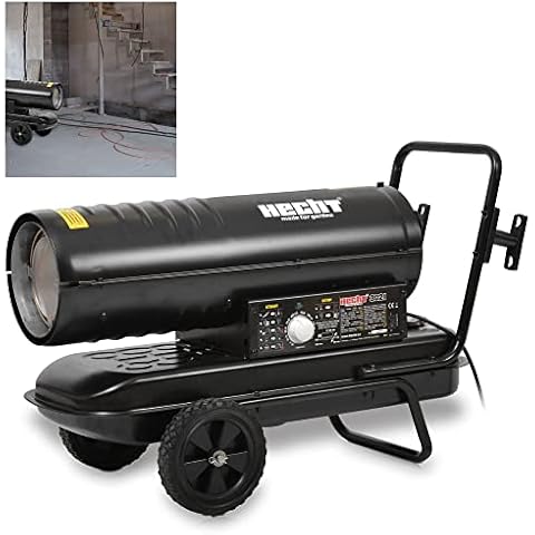 HECHT Heizung, Heizkanone - Dieselheizung 200 W (20 kW) - Ölheizung 588 m³/h Luftstrom - Überhitzungsschutz & Thermostat - mobile Raumheizung, Fahrwerk, 19 l Dieseltank, energiesparend 166 m² heizen Cover
