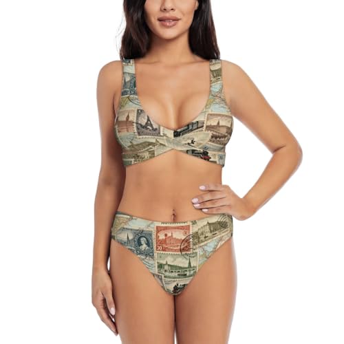 Maillot de bain deux pièces avec coussinets amovibles pour un galbe parfait