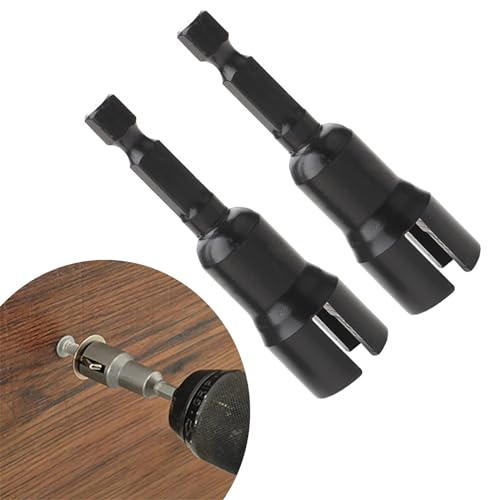 leediga Pack-2 Hex Shank Nut, Butterfly Hole Socket Wrench, Power Wing Nut Driver, Universal Automobile Accessories, for Most Cars, Trucks and Vans (Black #2.5In Height)