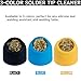 Kaisiking Soldering Iron Tip Cleaner 3Pcs Soft Coiled Brass Tip Cleaner with Silicone Holder Non-slip Solder Tip Cleaners, No Water Needed, Black