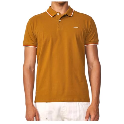 Camisa Masculina Polo Colcci Listras (BR, Alfa, P, Regular, Marrom Goldbit)