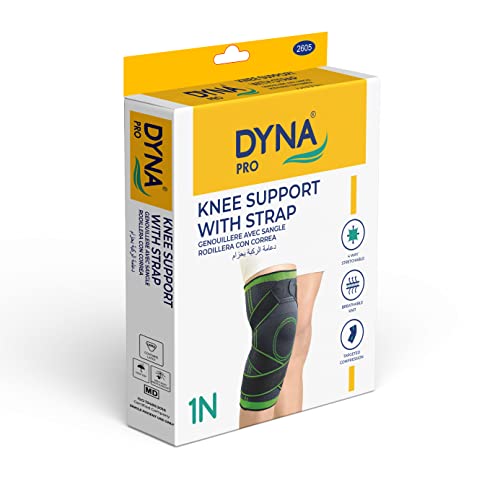 Image of Dyna Pro Knee Cap | Adjustable Strap For Custom Fit | Compression Knee Support | Injury Prevention, Recovery, Pain Relief, Gym, Crossfit, Meniscus Tear, ACL /PCL, Arthritis | Suitable for Men & Women | | X Large (1 PAIR) | Green