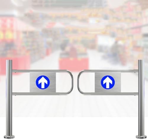 Spring-Loaded Safety Swing Gate - Automatic One-Way Door for Supermarkets, Warehouses & Libraries, 100x97cm - Secure & Convenient Barrier Solution