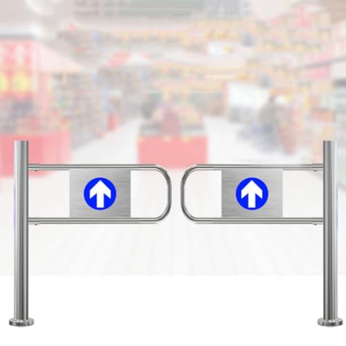 Spring-Loaded Safety Swing Gate - Automatic One-Way Door for Supermarkets, Warehouses &amp; Libraries, 100x97cm - Secure &amp; Convenient Barrier Solution