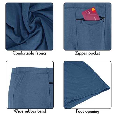 LUEXBOX Pocket Underwear for Men with Secret Hidden Pocket, Travel Boxer Briefs, 2 Packs (Blue)2