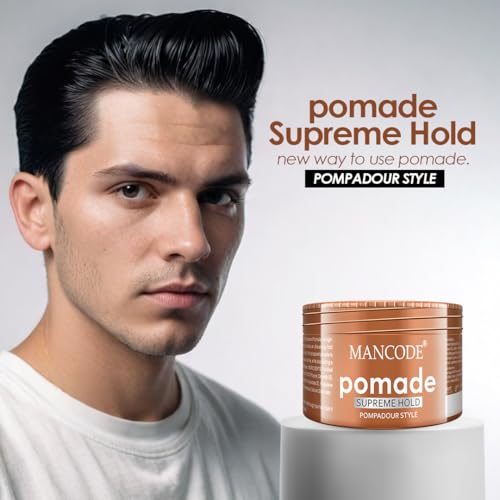 Image of Mancode Hair Styling Pomade Wax for Men- 100ml | Supreme Hold, Glossy Finish, Non-Greasy, Water-Based Formula | 24-Hour Flexible Hold | Strong & Long-Lasting | All Hair Types
