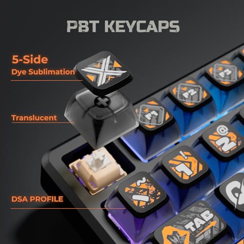 Image of RK ROYAL KLUDGE R98 Pro Wired Mechanical Keyboard, RGB PC Gaming Keyboard with Number Pad and Volume Knob, dye Sublimation DSA Profile Pudding Keycaps, for Win /Mac, Hot Swappable Linear Cream Switch