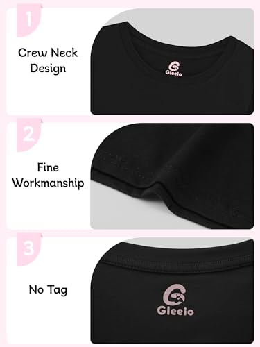 4 Pack Girls Shirts Cotton T Shirts Kids Crew Neck Tops Summer Short Sleeve Tees for Girls 2-18 Years3