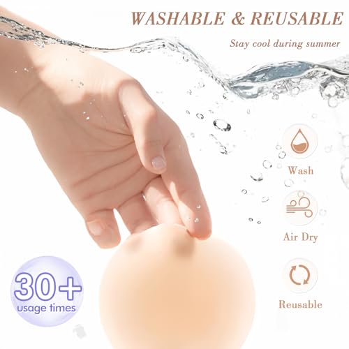 Nipple Covers for Women 2 Pairs - Reusable Adhesive No Show Pasties, Sticky Invisible Silicone Breast Petals4