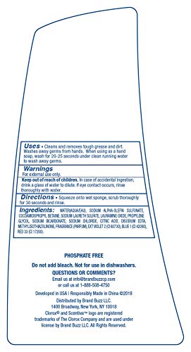 Image of Clorox Scentiva Dish Soap | Great Smelling Dishwashing Liquid Cuts Through Grease FAST | Quick Rinsing Formula Washes Away Germs | A Powerful Clean You Can Trust, Tuscan Lavender & Jasmine, 26 oz