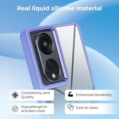 Image of A rtistque Frosted Translucent Back Cover Case for Oppo Reno 8T 5G | Chrome Ring Design | Premium Matte Finish | Shockproof TPU | Slim Protective Design | Oppo Reno 8T Back Cover - Purple