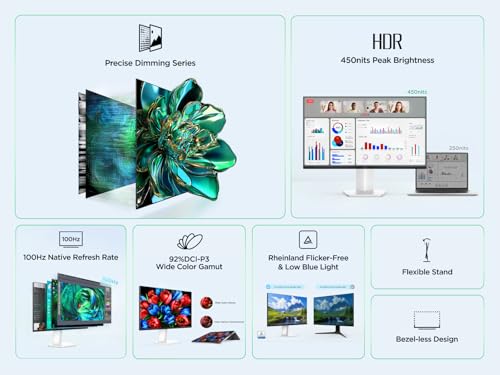 TCL 24G54 Monitor Gaming 24 Pulgadas Mini LED, Full HD, 144Hz, Panel IPS, 450 nits HDR400, AMD FreeSync, TÜV Libre de Parpadeo, Gama Amplia de Color 4