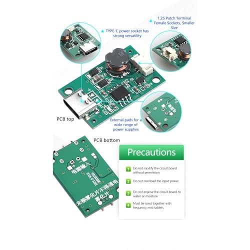 Image of SP Electron Type C 5v DC Ultrasonic Piezoelectric Humidifier Moisture Atomizing Chip Mist maker circuit Board for Electronic DIY Projects, Home and Office Atomizer