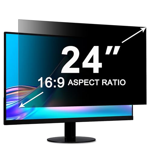 ZOEGAA Blickschutzfolie 24 zoll 16:9 für Monitor, Anti-Blaulicht 24\ Sichtschutzfolie Bildschirm, Blendschutz Sichtschutz Monitor, Abnehmbar Computer Privacy Screen für HP Lenovo Dell Samsung Asus
